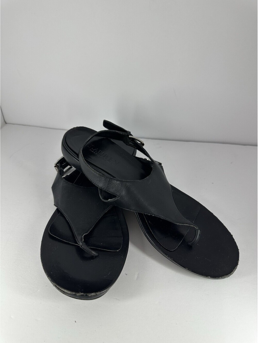 Women’s Ralph Lauren Black sandals With Adjustable Strap Size 9.5